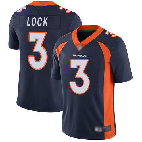 Denver Broncos Limited Youth Navy Blue Drew Lock Alternate Jersey #3 Vapor Untouchable NFL Football